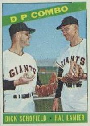 1966 Topps Baseball Cards      156     DP Combo-Dick Schofield-Hal Lanier